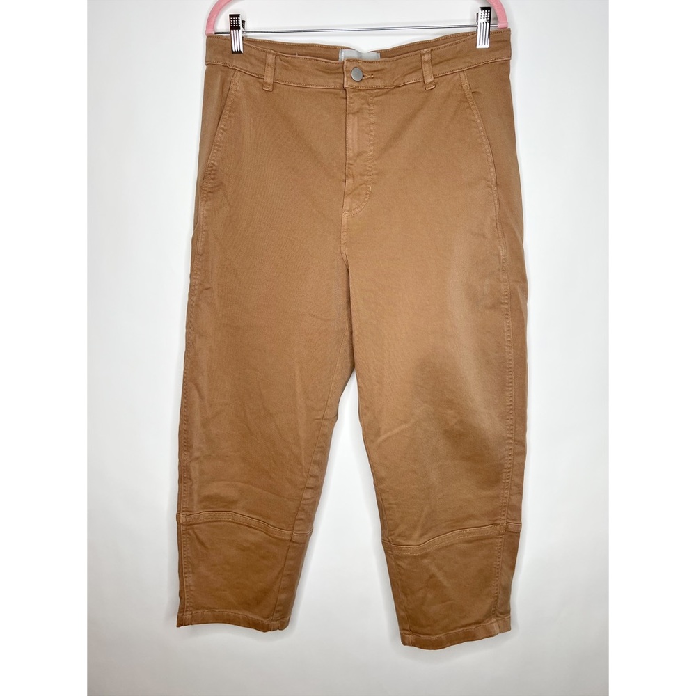 Everlane Utility Barrel Pant Tan Brown High Rise Cotton Cropped Neutral Size 14
